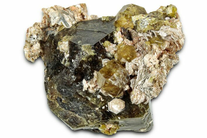 Yellow Andradite-Grossular Garnet Cluster with Clinochlore - Mali #330501